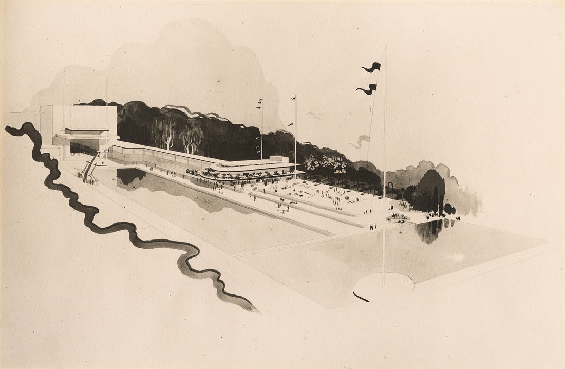 Aerial Perspective of a Swimming Pool